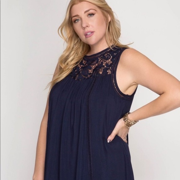 *******Sold*******Plus Size Sleeveless Swing Dress - Picture 3 of 4